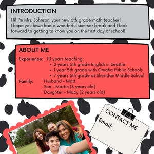 Meet the Teacher Editable Template, All About Teacher, Back to School Welcome Letter, First Day of School Note, New Teacher Introduction