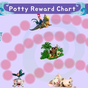 Tabla de recompensas para el orinal digital de Moana