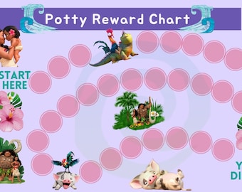 Digital Moana Potty Reward Chart