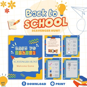 Back to School Scavenger Hunt Games, Classroom Scavenger Hunt, Back to School Activities, First Day of School