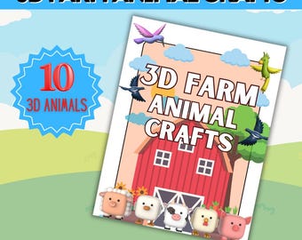 3D Farm Animal Craft Activity for Kids