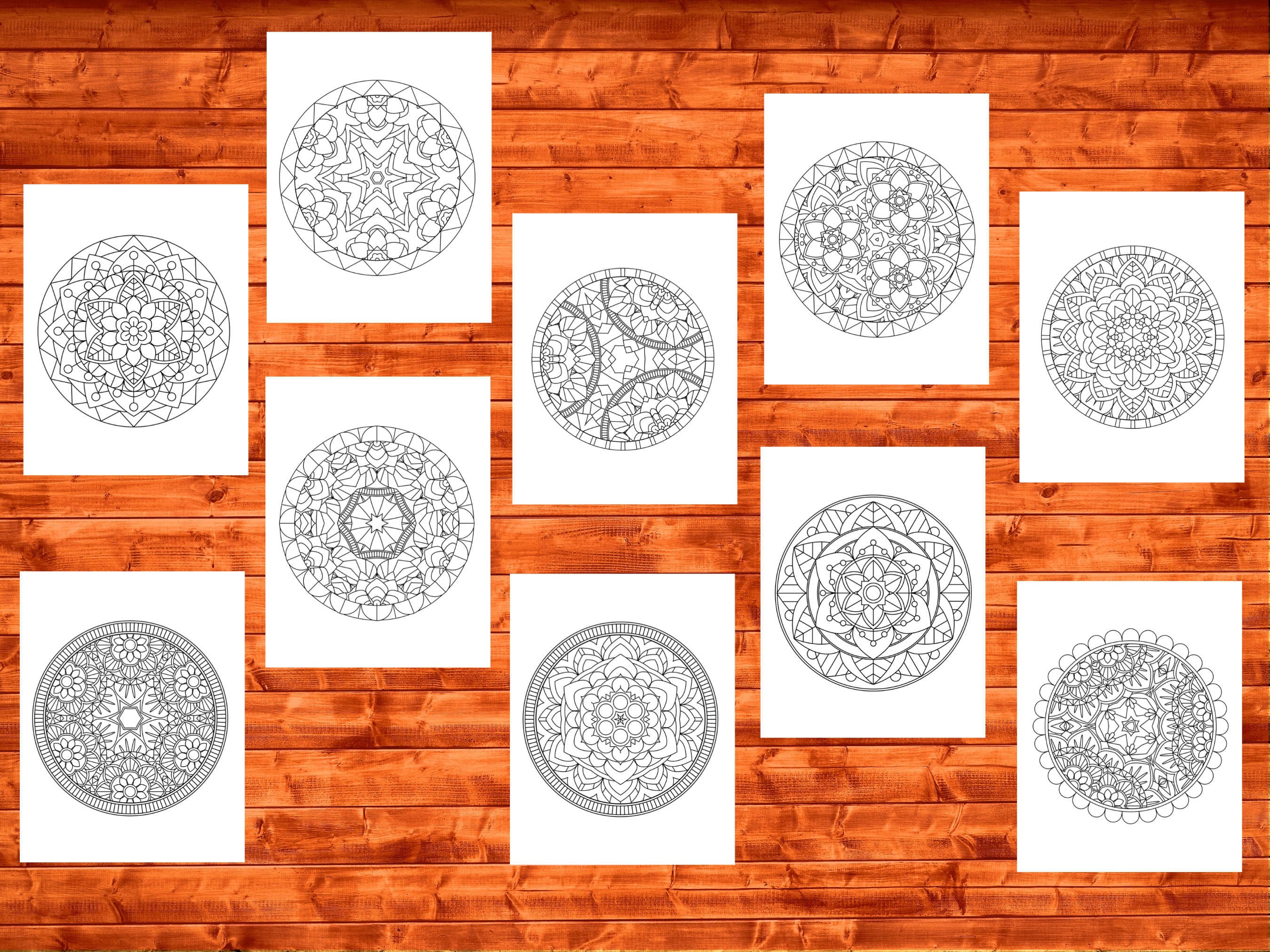 Easy Mandala Coloring Pages - Etsy