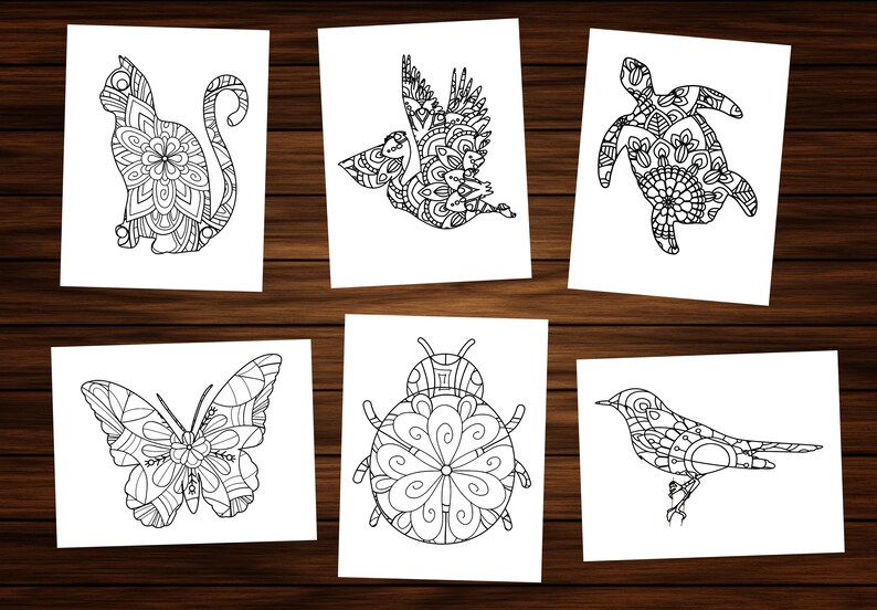 Animal Mandala Coloring Book - Printable PDF - Etsy
