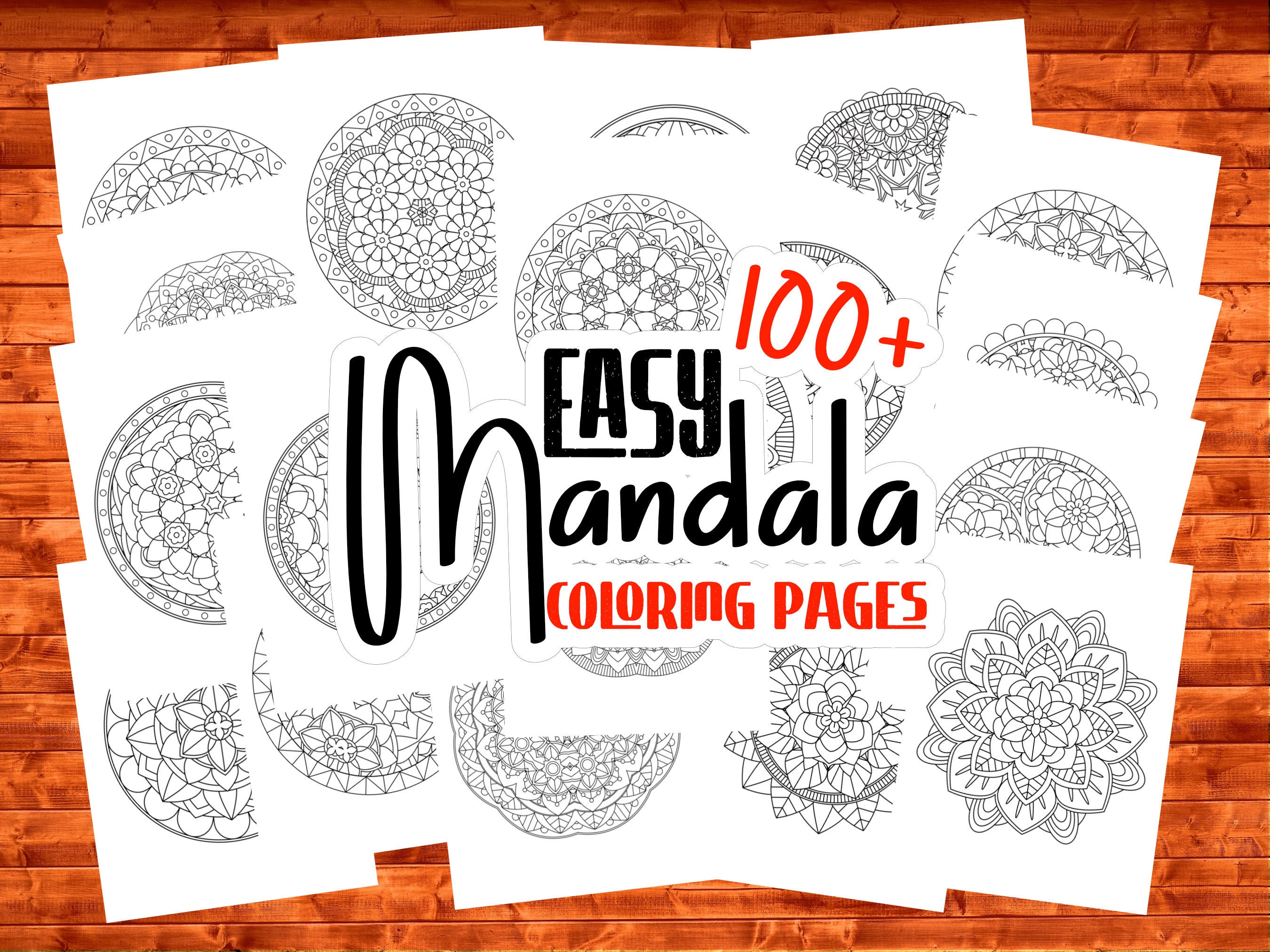 Easy Mandala Coloring Pages - Etsy