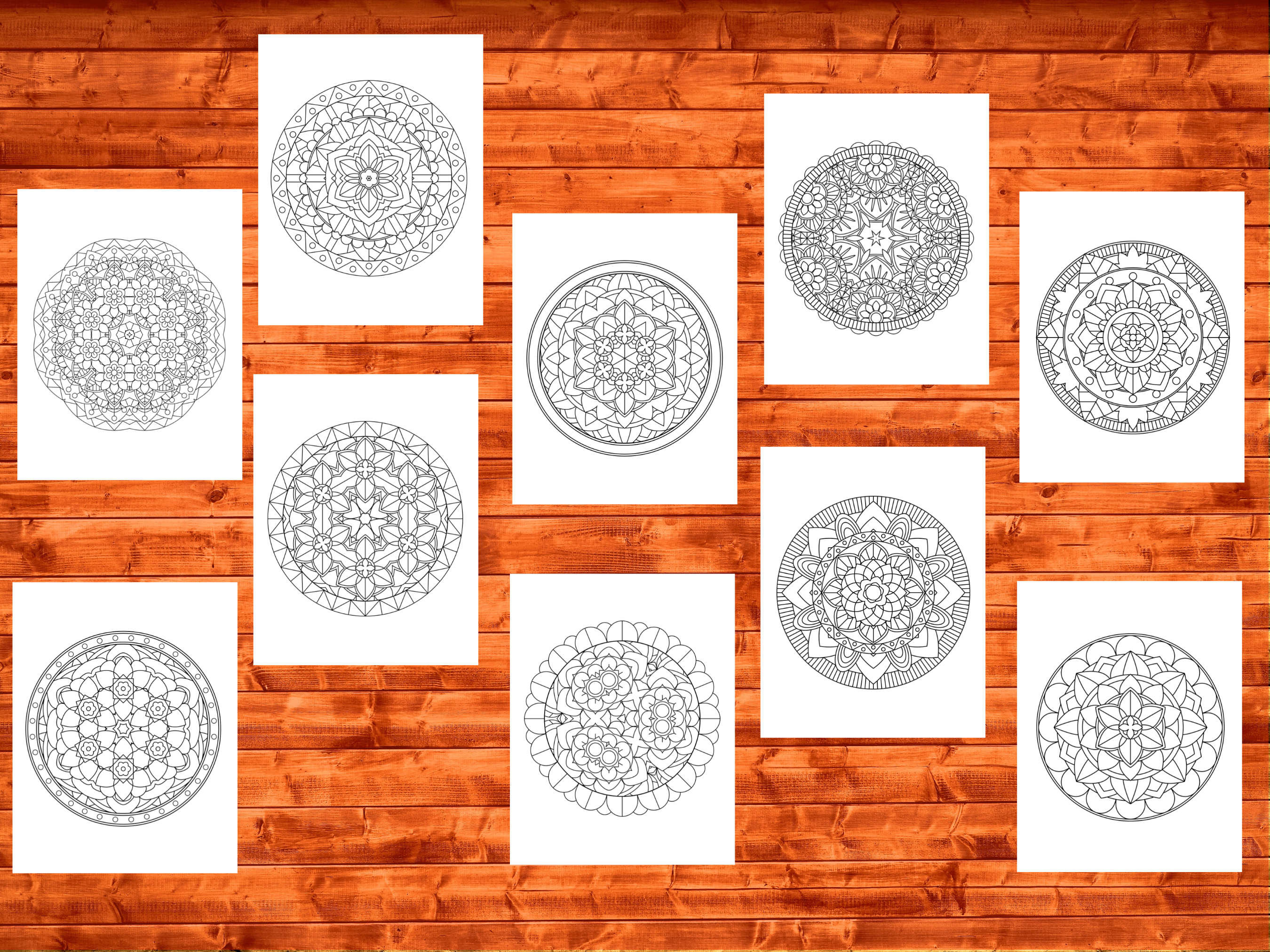 Easy Mandala Coloring Pages - Etsy