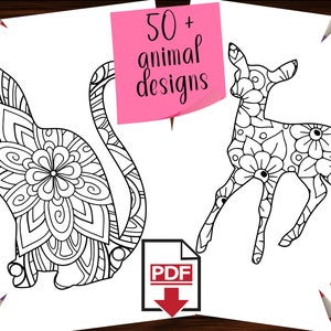 Animal Mandala Coloring Book - Printable PDF