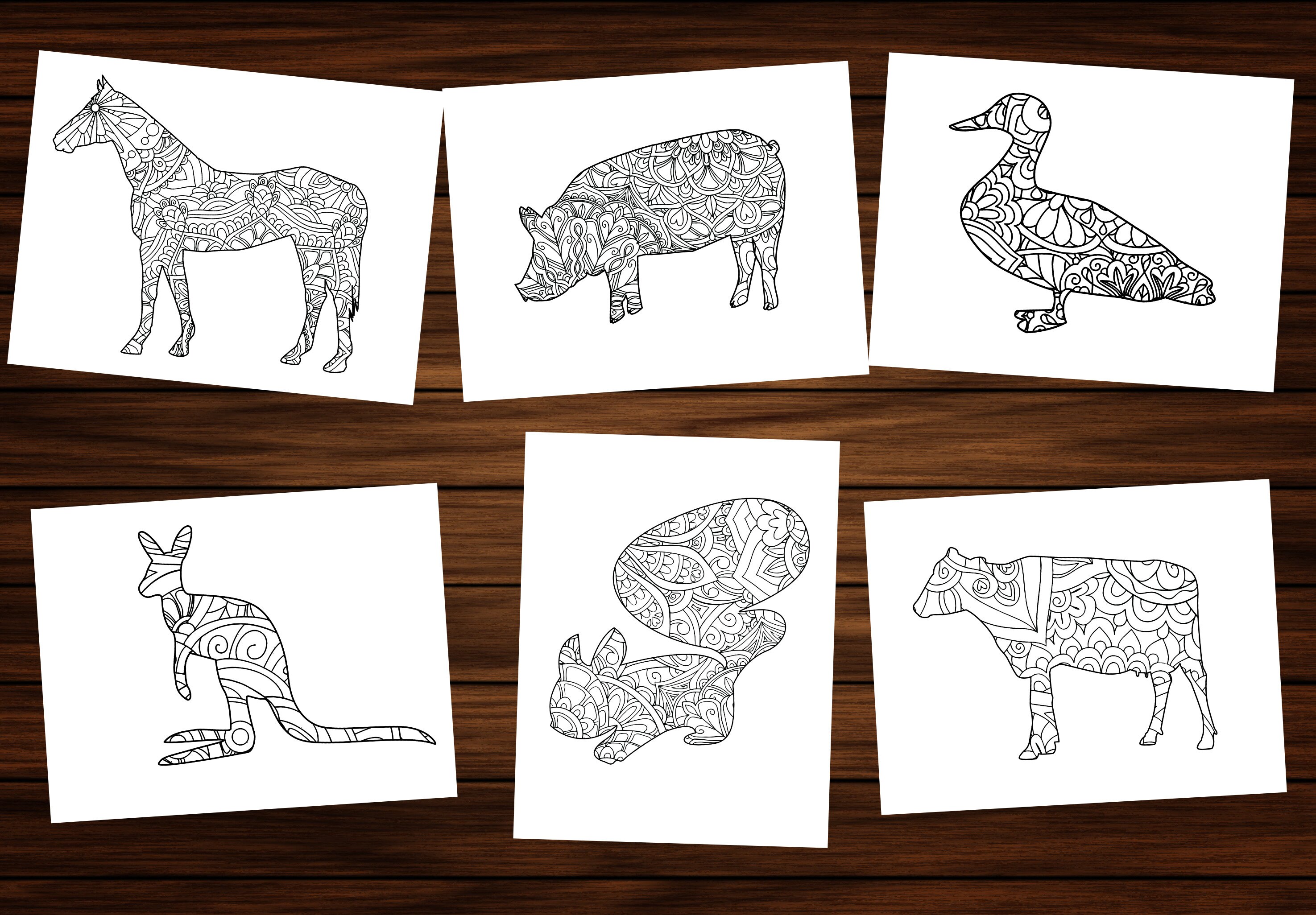 Animal Mandala Coloring Book - Printable PDF - Etsy