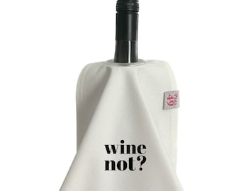 Weinserviette "WINE NOT?" schwarz mit Kunststofföse