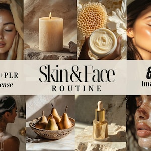 Skincare Aesthetic 85 Stock Photos, MRR PLR Beauty Cosmetic Images, Esthetician Spa Treatment, Facial Instagram Post, Product Photography