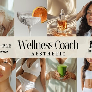 Wellness Coach Stock Fotos, MRR PLR Ernährung Gesundheitsbilder, Minimal Luxus Ästhetik, Ernährungswissenschaftlerin AI Bilder, Selbstfürsorge Instagram Post