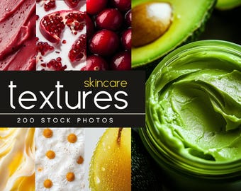 Skincare Textures Bundle, 200 Skincare Textures, Beauty AI Images, Organic Textures, Serum Cream Lotion Textures, Aesthetic Skincare Photos