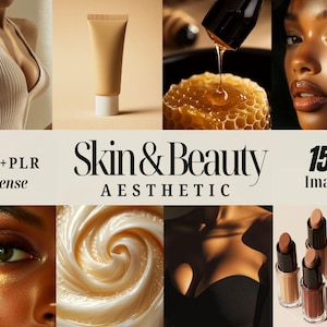 Beauty Aesthetic 150 Stock Photos, MRR PLR Skincare Body Images, Esthetician Spa Treatment, Instagram Skincare Post, Facial Cosmetics Stock