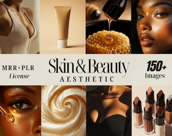 Beauty Aesthetic 150 Stock Photos, MRR PLR Skincare Body Images, Esthetician Spa Treatment, Instagram Skincare Post, Facial Cosmetics Stock