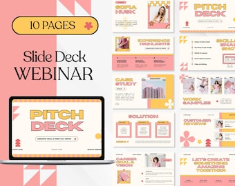 Plantilla de presentación de Canva, Presentación de negocios, Webinar con estética retro, Presentación para inversores, Plantilla rosa editable, Guía de marca