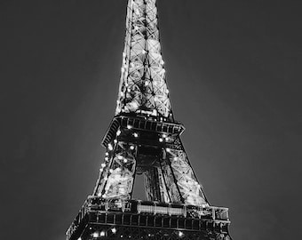 Descarga digital de la fotografía original en blanco y negro de la Torre Eiffel