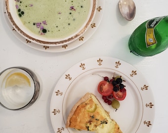 Fotografía de comida francesa en plano cenital / Fotografía de comida imprimible (Descarga digital)