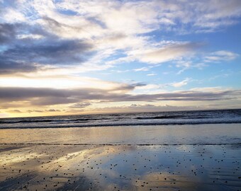 Impresión fotográfica de paisaje marino de Swansea, Gales, decoración para el hogar con temática del Mar Céltico (descarga digital)