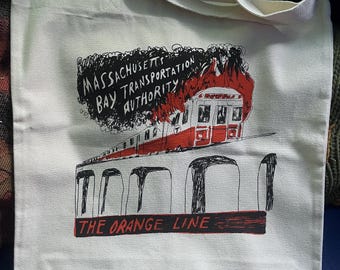 Boston Massachusetts transportation train fire funny cute t-shirt great for gifts tote bag