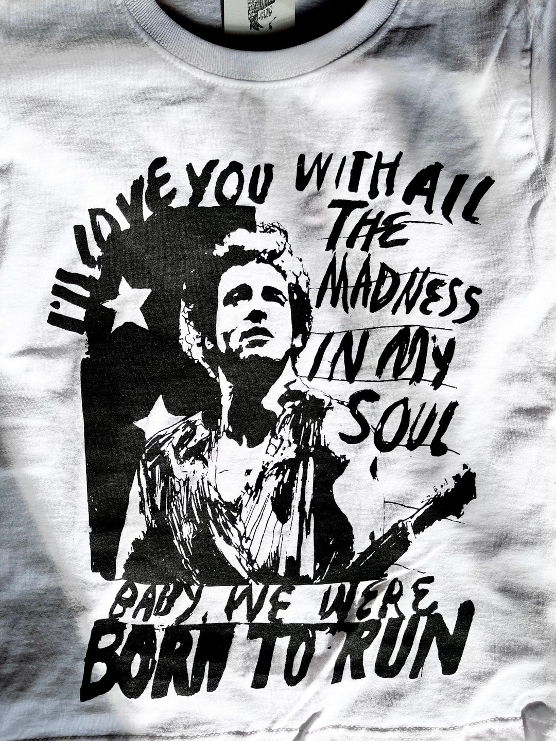 新品【メイドウォーン】Burce Springsteen Tシャツ MadeWorn Bruce Springsteen Long Sleeve Vintage White Tee