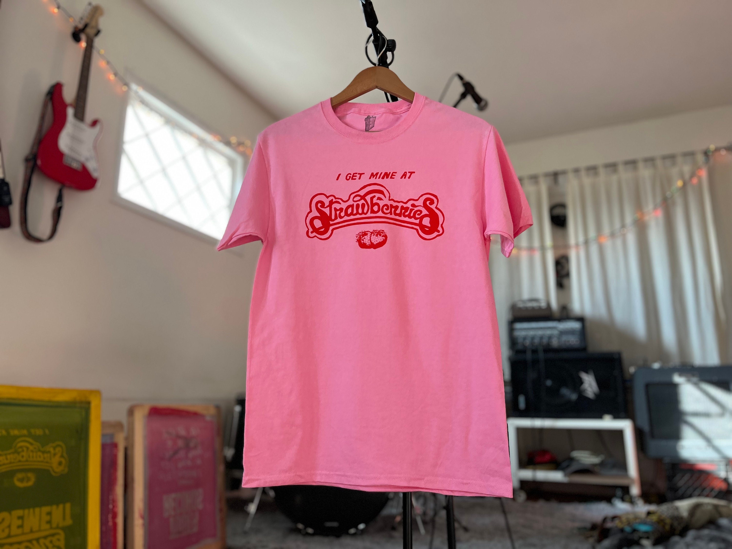 Strawberries Record Store Retro Vintage Inspired Brand New Original