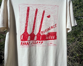 Providence Rhode Island Smokestack landmark funny cute t-shirt great for men and women as gifts