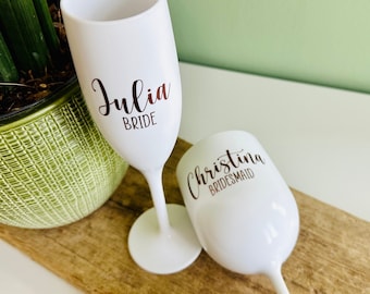 Gepersonaliseerde champagneglazen & wijnglazen - Het perfecte cadeau voor je bruidsmeisjes, bruidsmeisje en moeder van de bruid op bruiloften en JGA