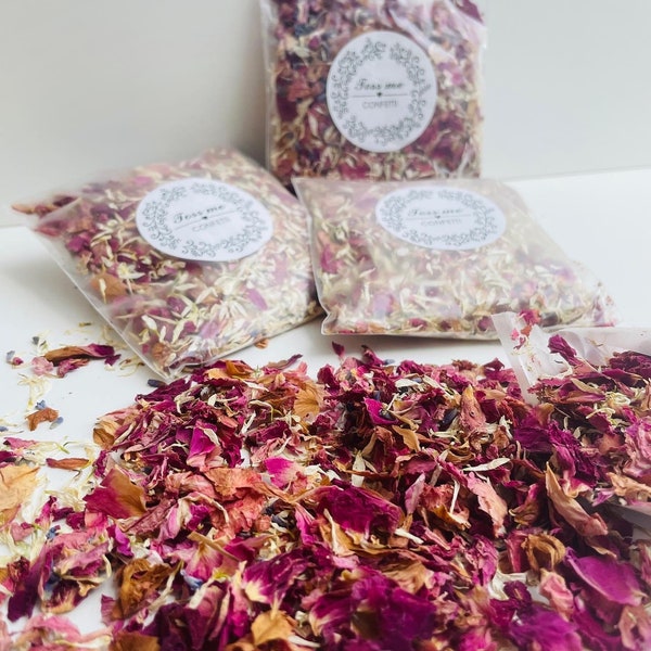 Blütenkonfetti 100% natürliche und biologisch abbaubare Hochzeitsdeko | Echtes Blütenblatt | Hochzeit | Konfetti