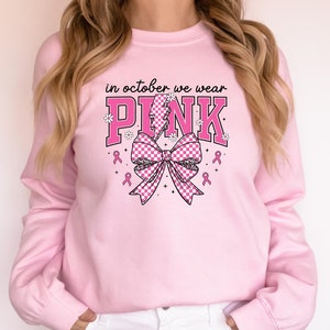Breast Cancer Awareness Sweatshirt: Pink Ribbon Coquette Tee