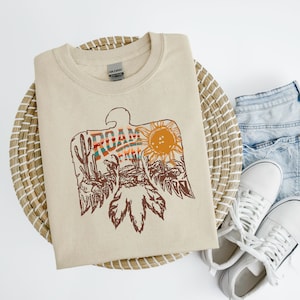 Thunderbird Shirt: Western Desert Graphic Tee, Retro Boho Style