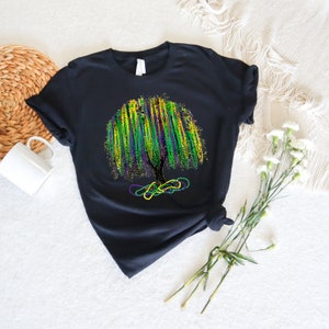 Mardi Gras Tree Shirt, Watercolor Mardi Gras Bead Tree, Mardi Gras Tee, Carnival Shirt, New Orleans Tee, NOLA Shirt, Fat Tuesday Shirt image 5