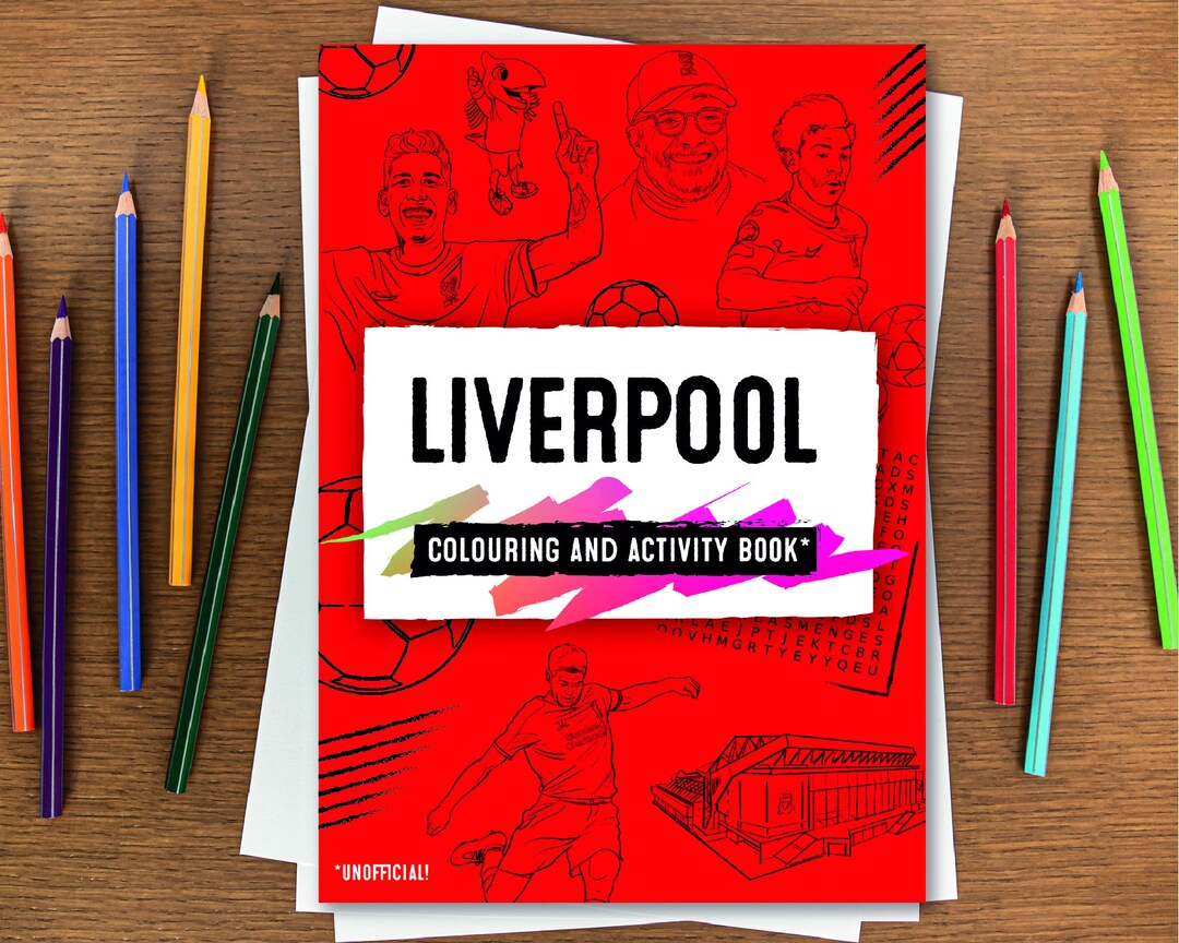Liverpool Colouring Book With Fun Activities. Football Gift Liverpool