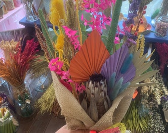 Rainbow Bright Colourful Dried Bouquet