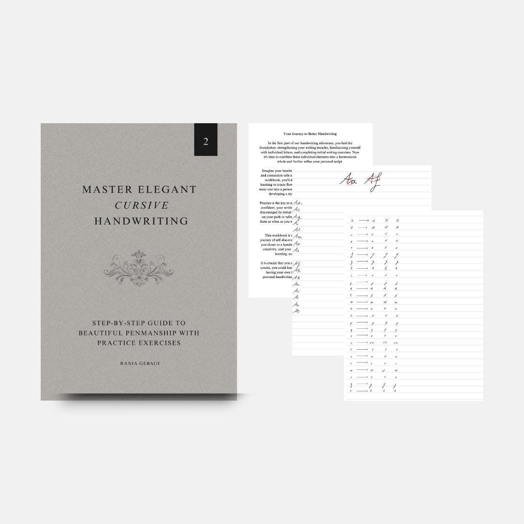 Penmanship Guide.pdf Elegant Handwriting Practice Workbook Advancement (part 2) | Cursive ...