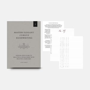 Libro de ejercicios para practicar la escritura a mano elegante (Parte 2) | Estilo de caligrafía cursiva | Mejorar la caligrafía y las letras | Guía digital en PDF