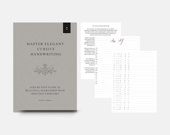 Libro de ejercicios para practicar la escritura a mano elegante (Parte 2) | Estilo de caligrafía cursiva | Mejorar la caligrafía y las letras | Guía digital en PDF