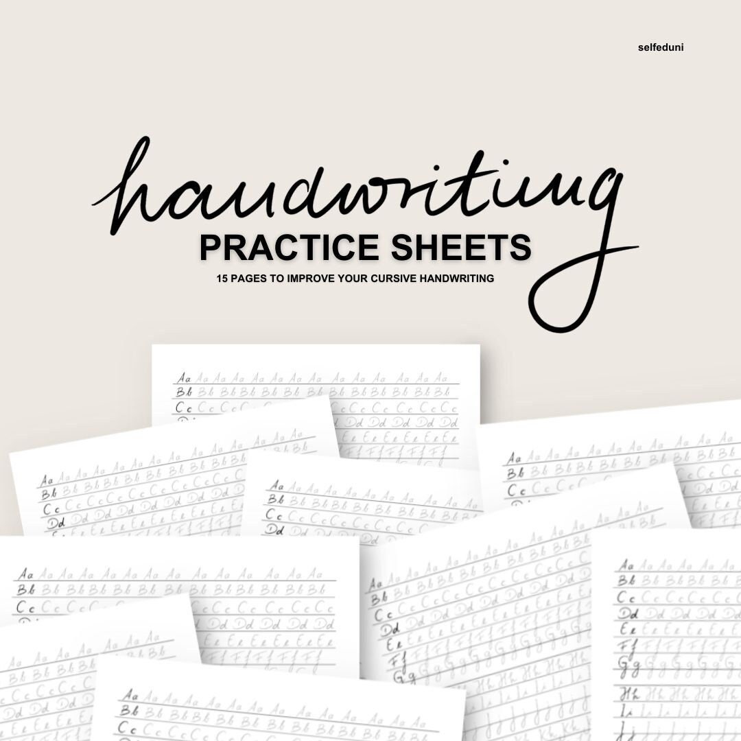 Handwriting Practice Sheets - Etsy