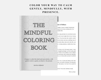 Mindfulness kleurboek voor angst en ontspanning | Kalmeer je zenuwstelsel | Digitale kleurplaten voor volwassenen | Zelfzorg voor geestelijke gezondheid