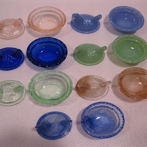 New 2 1/2 " MINI HEN on NEST, Blue, Jadeite, Pink, Green, Blue Swirl, Pink Swirl, Cobalt Blue, Glass, Excellent Condition image 16
