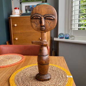 Vintage Akua’ba Wooden Fertility Doll - Mid Century / Africa / Ghana