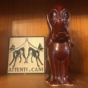 1950’s Treacle Glaze Ceramic Basset Hound - Retro / Mid Century / Vintage / Dog / Sylvac Style