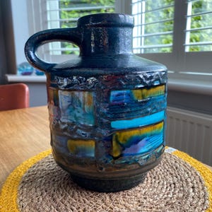 Vintage Carstens Tonnieshof Oil Glaze Jug - West German Pottery