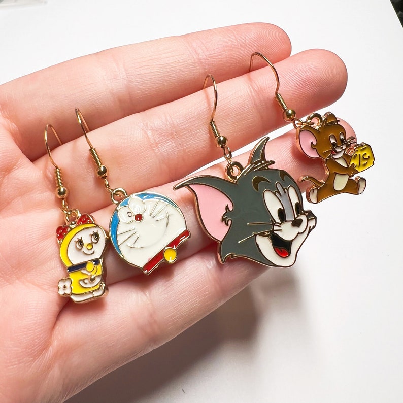 Cartoon Character Earrings Disney Earrings Anime Earrings Etsy