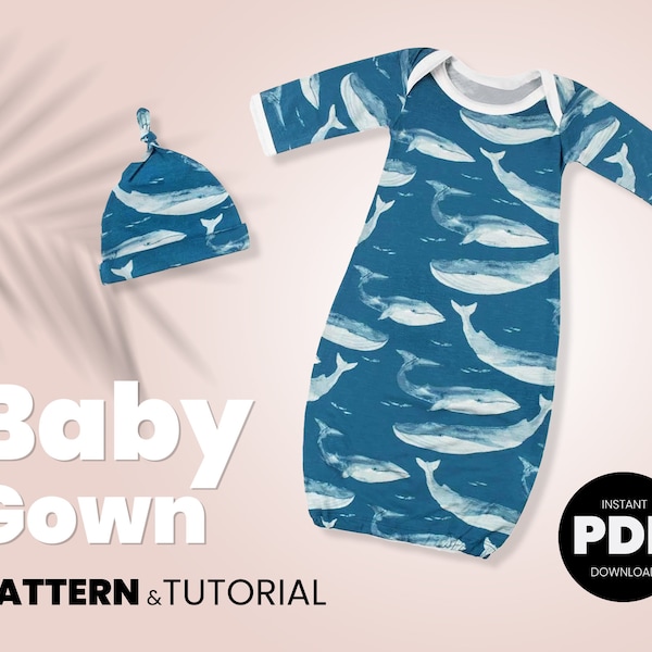 Baby Gown Pattern - Baby Layette Pattern - Personalized Baby Gown - Baby Sleeper Gown - Newborn Gown - Coming Home Outfit