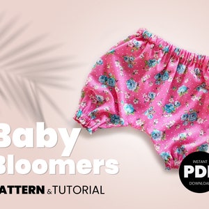 Easy Baby Bloomers PDF Sewing Pattern, Bloomers Pattern, Baby diaper cover pattern for newborn, child, infant, toddler