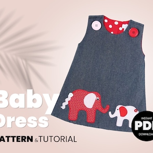 Reversible Baby Dress Pattern PDF - The Perfect A Line Dress Pattern for Baby and Toddler 0 to 24 months - digital sewing pattern