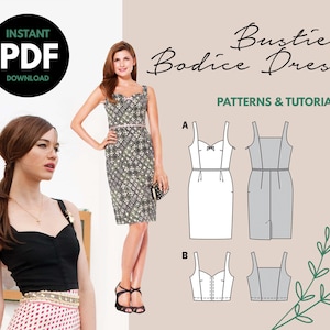 Bustier pattern, bustier top sewing pattern PDF, bodice pattern, bustier sewing pattern, Corset pattern, Soft cup bustier bodice, PDF