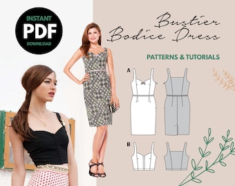 Bustier Bodice Sewing Pattern: Soft Cup Corset (PDF)