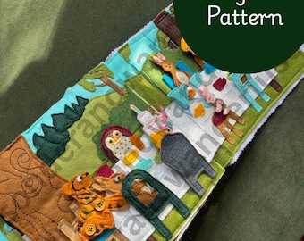 Libro in feltro/libro tattile con spunti narrativi classici a tema orso: modello digitale in PDF e file di taglio SVG — Basato sulla storia originale di A. A. Milne