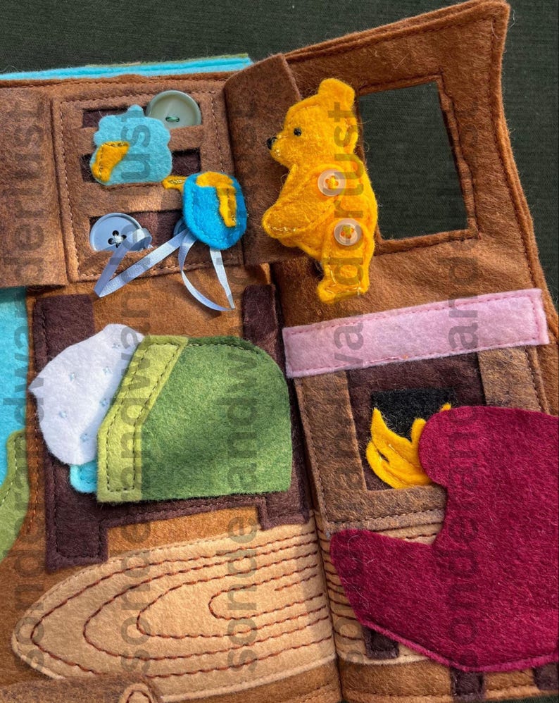 Classic Bear Storybook Felt Book / Quiet Book Digital Pattern PDF Download and SVG Cut Files — Based on the original story by A. A. Milne image 8