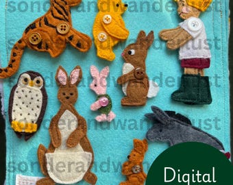 Classic Bear Felt Characters Digital PDF Pattern and SVG Files Download